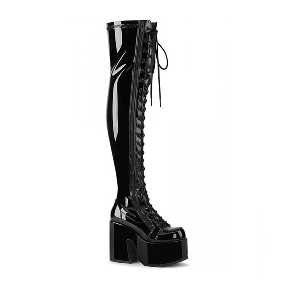 Demonia Shoes - Demonia Black Over the Knee Boots